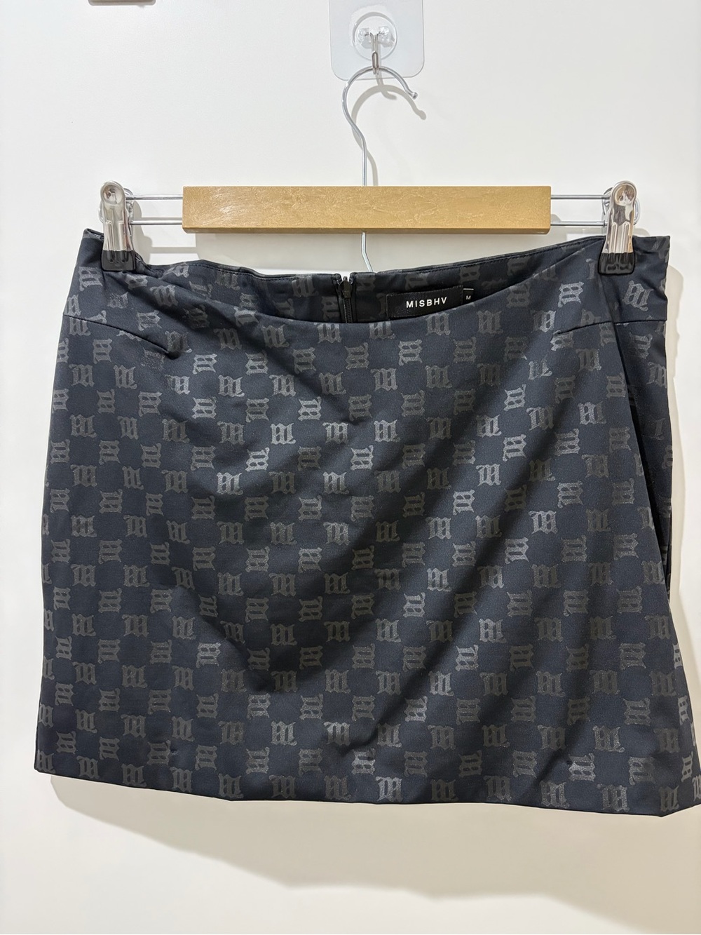 MISBHV Black Monogram Mini Skirt
